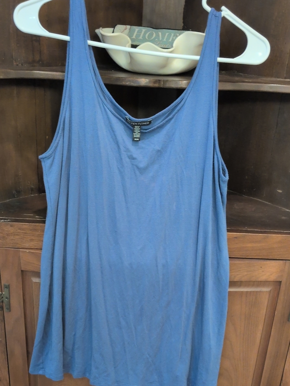 Eileen Fisher Dark Lavender Scoop Neck Tank Top - Silk - Size M